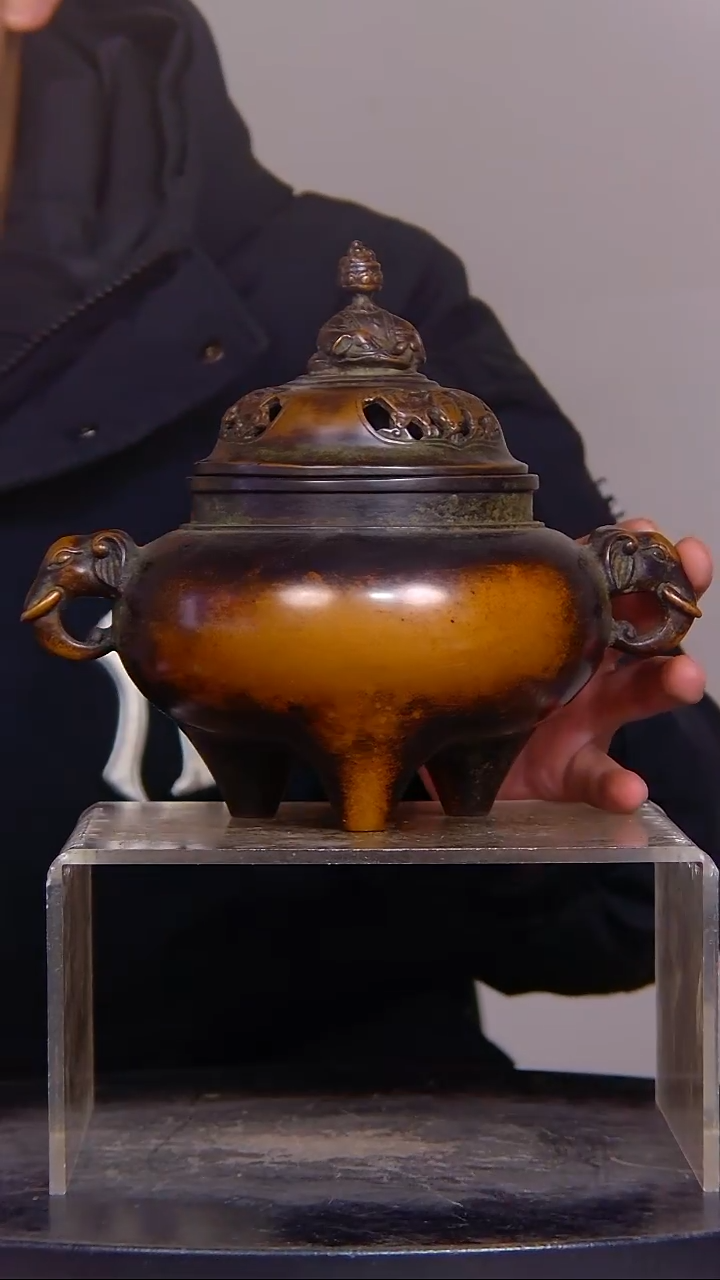 ?***?山水铜缘香炉结缘1111    
