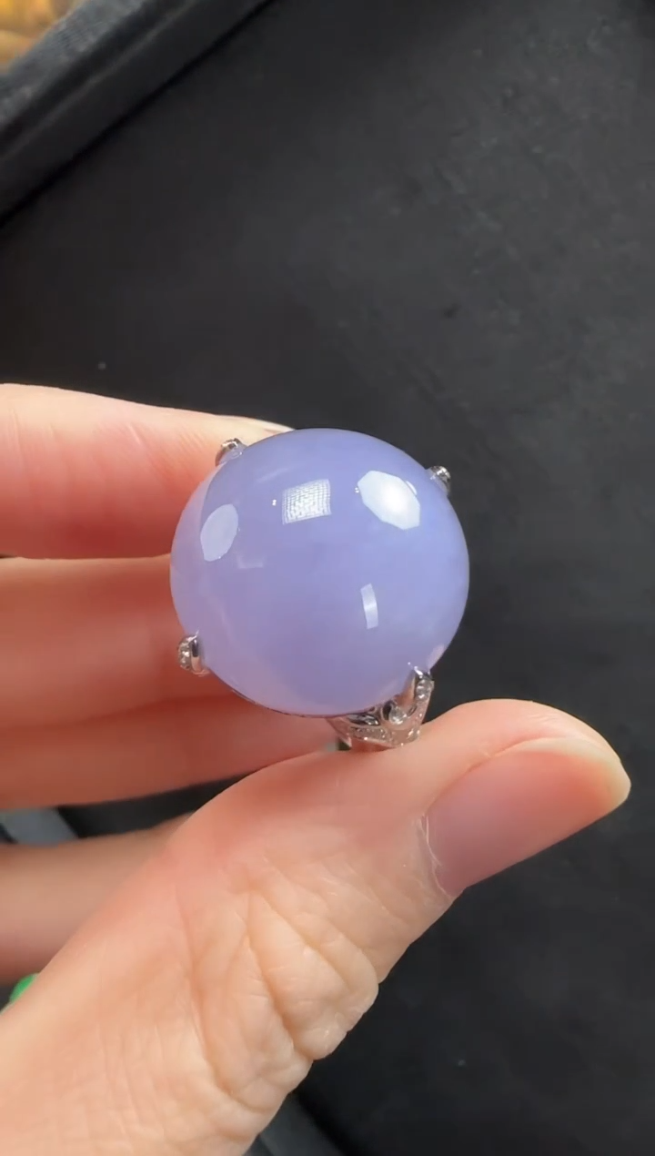 18K金镶嵌戒指翡翠412蛋面一枚