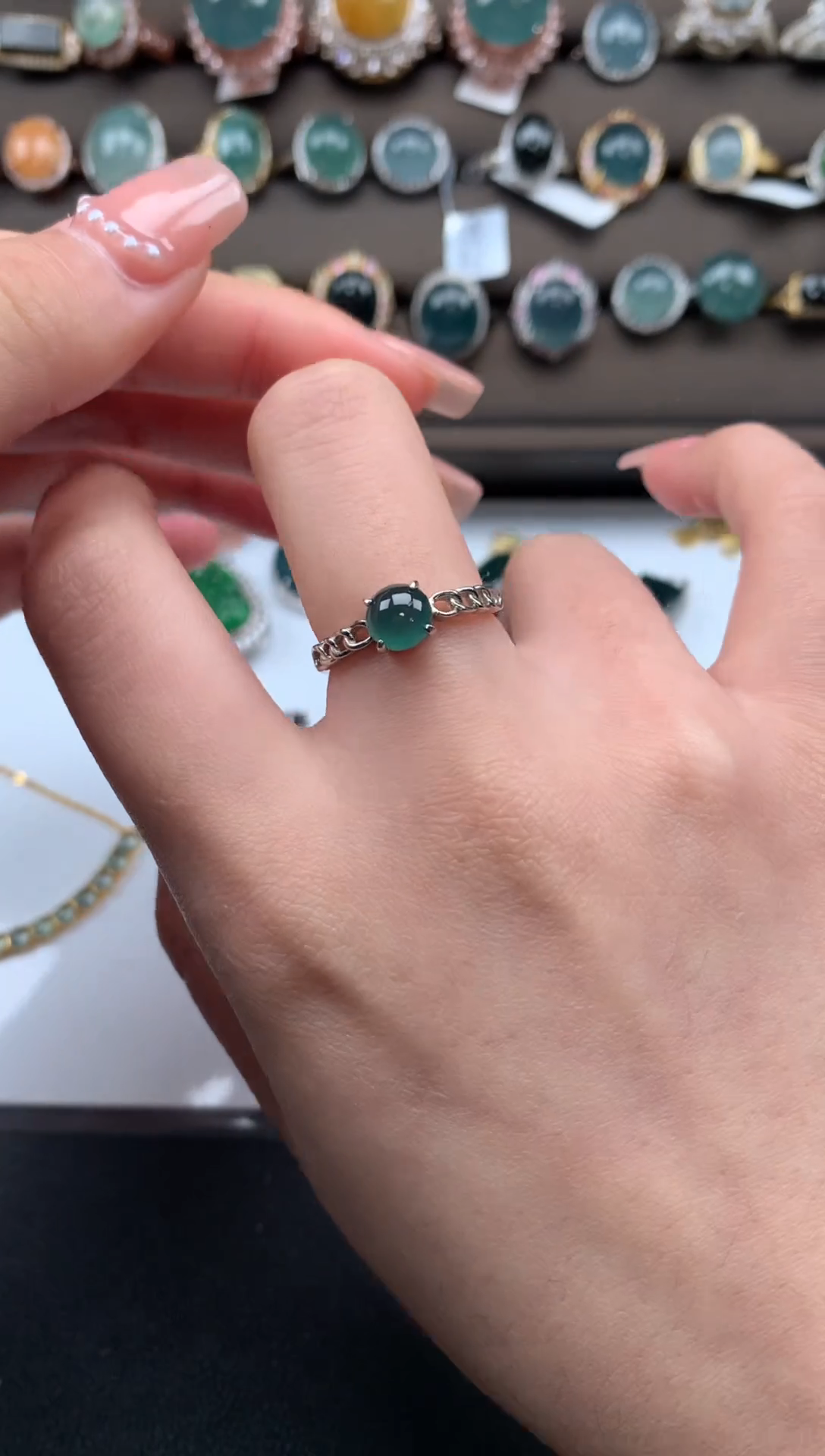 【闪购商品】翡翠戒指银S925镶嵌41241