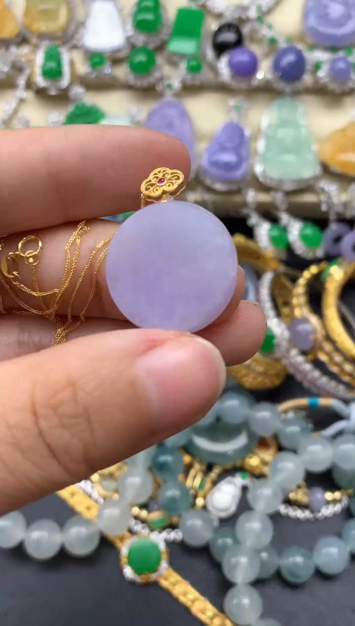 【闪购商品】翡翠颈饰18K金镶嵌175-中国好珍宝