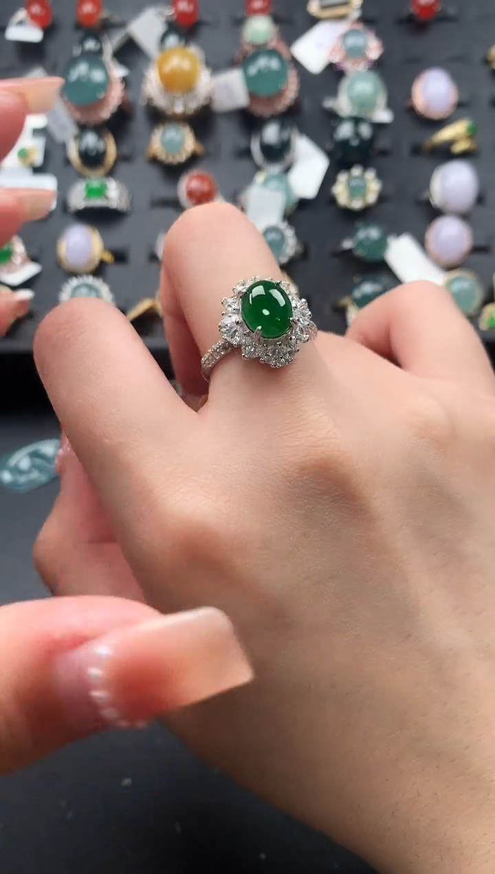 【闪购商品】翡翠戒指银S925镶嵌63451241