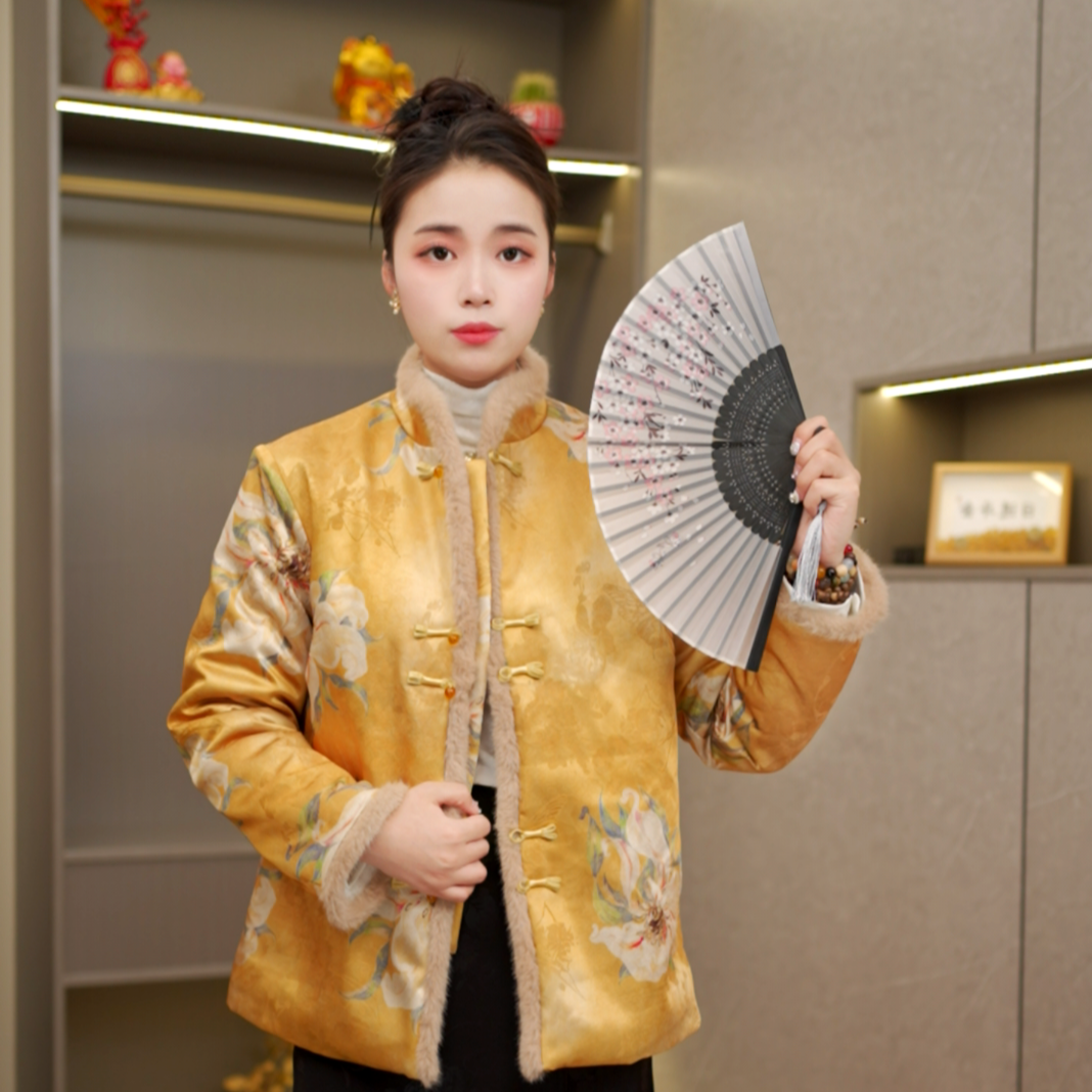 忆江南【皇后庄园】新中式国风气质时尚宽松加绒复古冬季上衣棉服