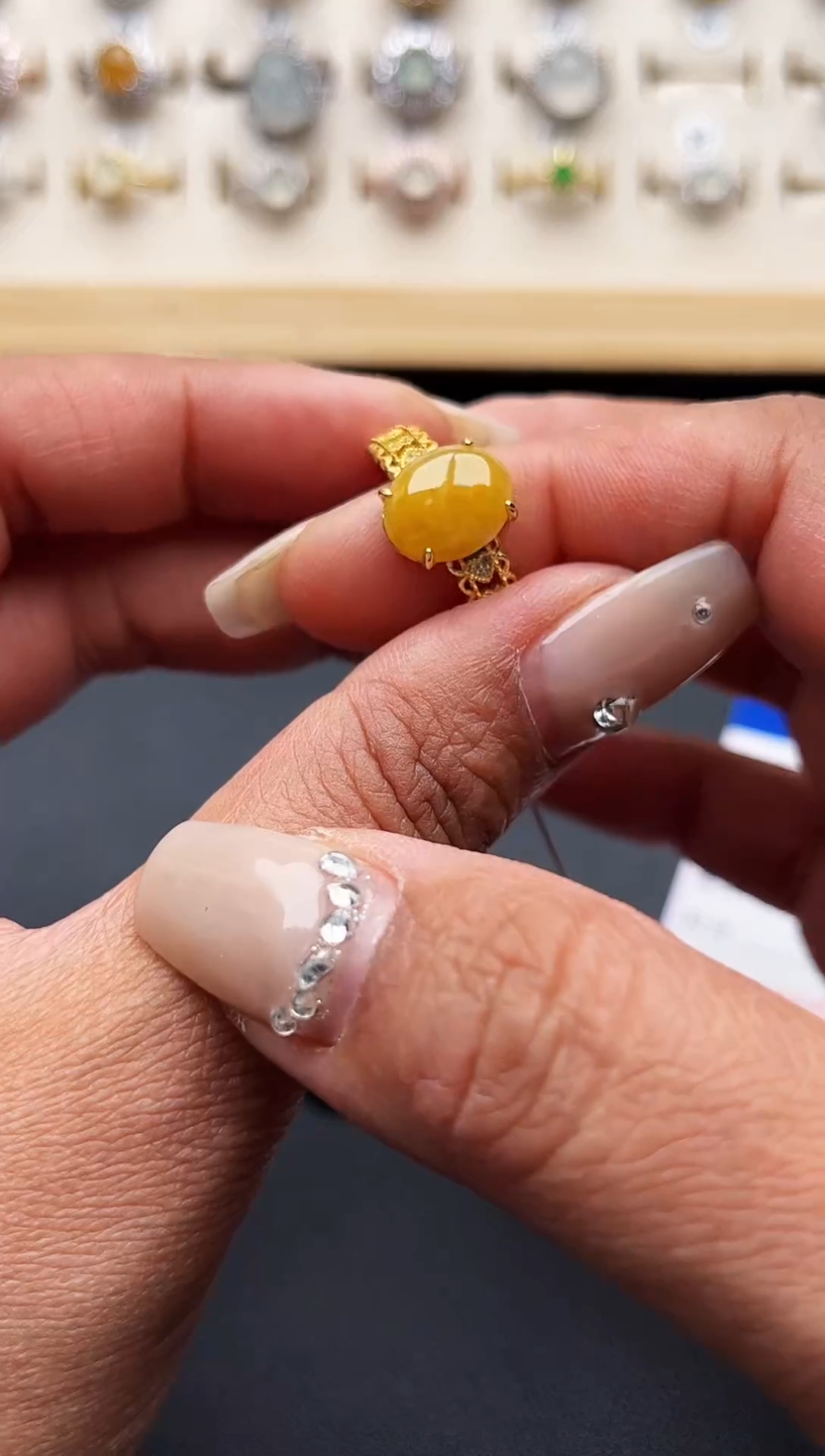 【闪购商品】翡翠戒指银S925镶嵌缅甸天然A货翡翠S925银镶嵌