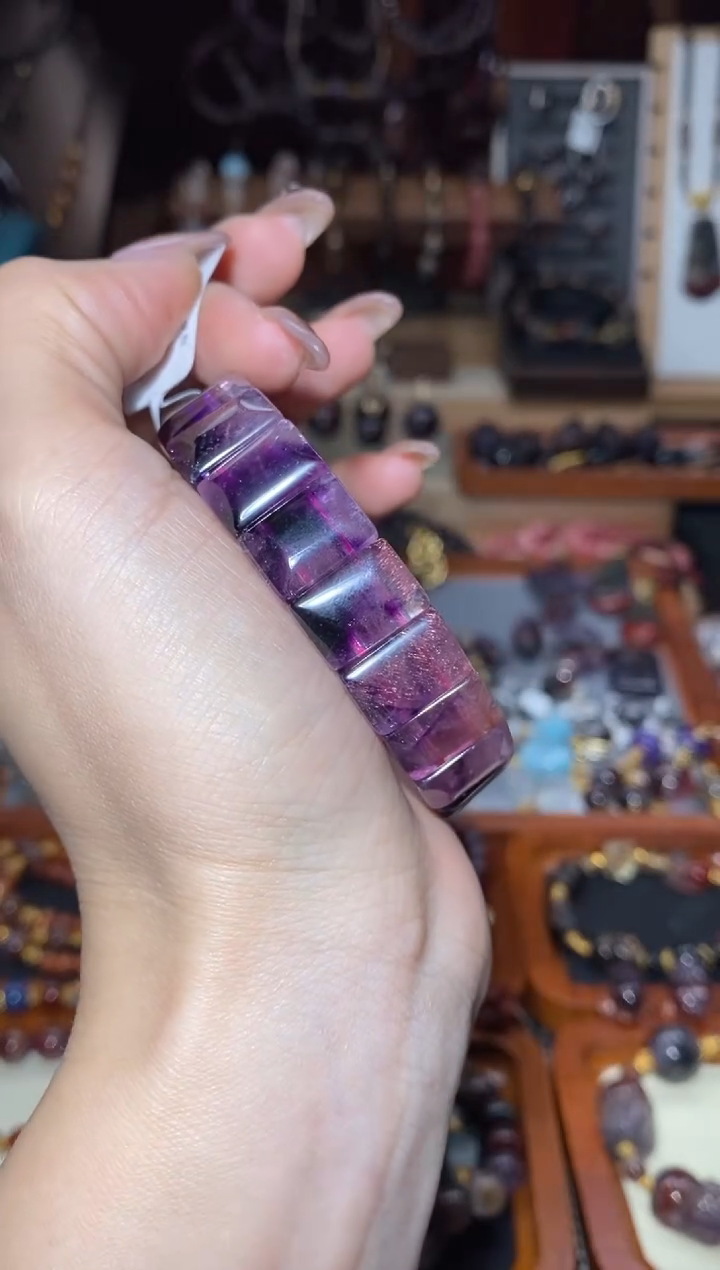 【闪购商品】水晶手牌未镶嵌紫红超七