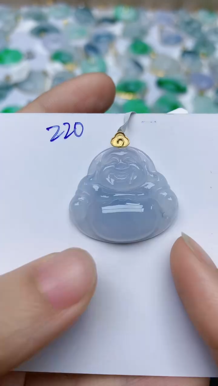 【闪购商品】翡翠颈饰18K金镶嵌天然翡翠A货    