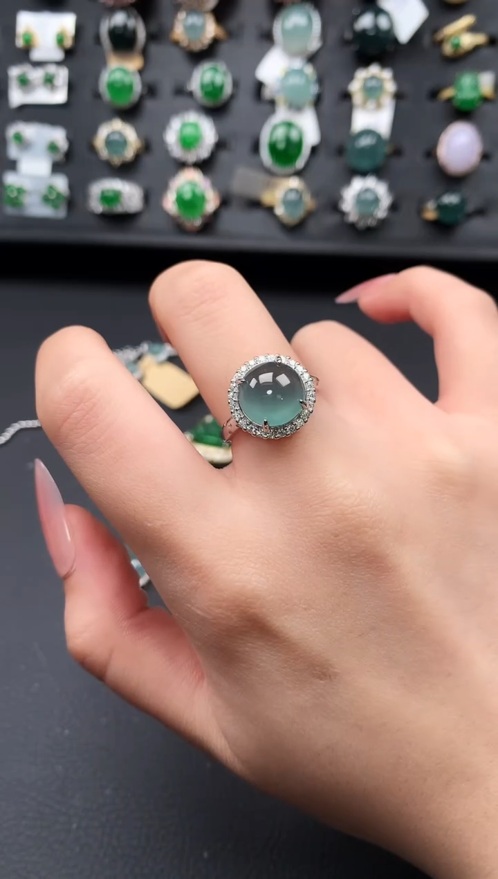 【闪购商品】翡翠戒指银S925镶嵌65321412