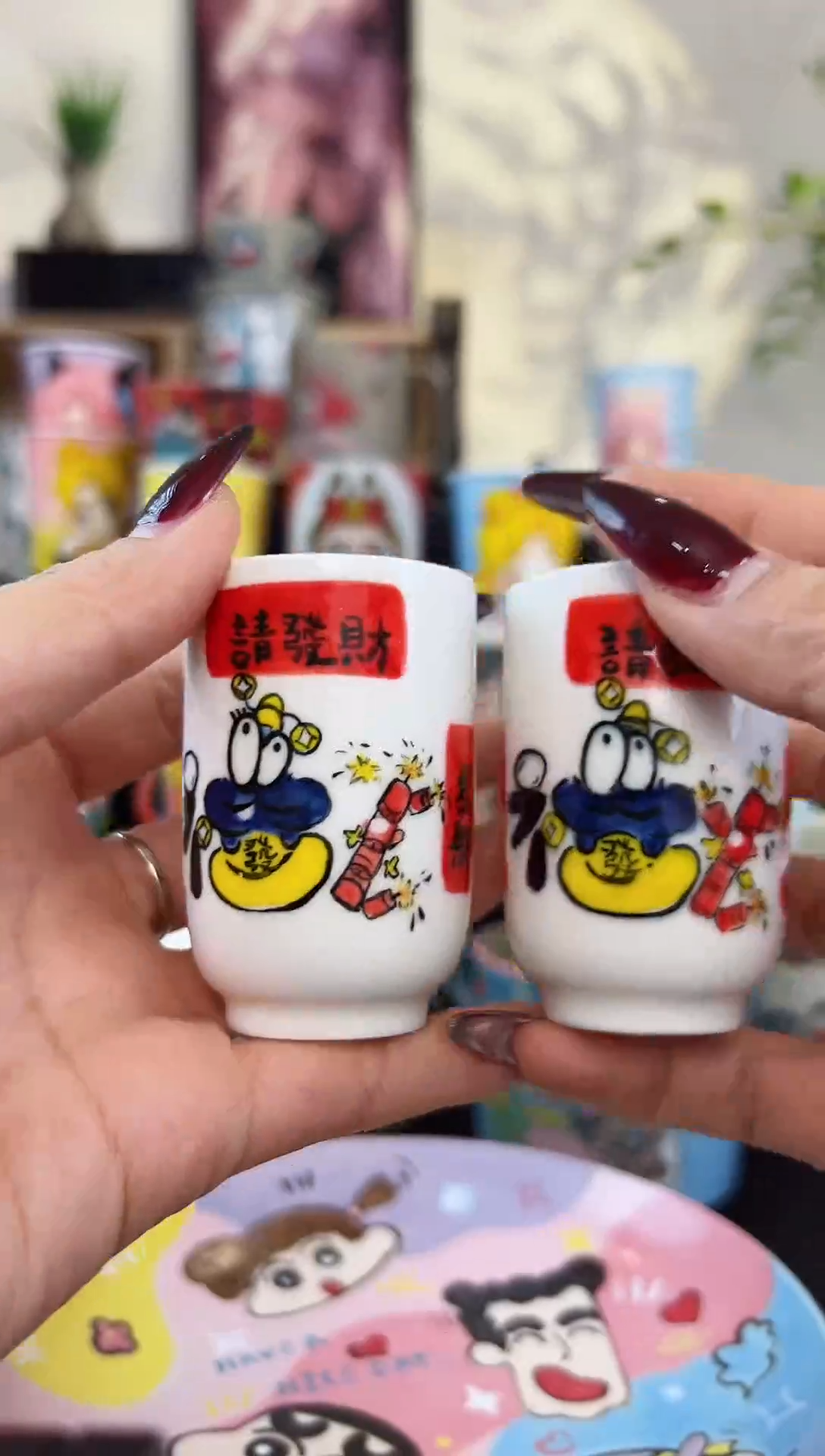 【闪购商品】摆件笙笙漫 手工手绘陶瓷杯杯