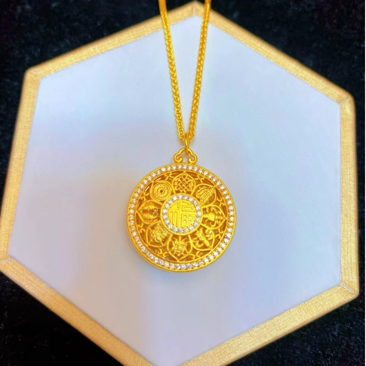 合金吊坠 八宝罗盘吊坠