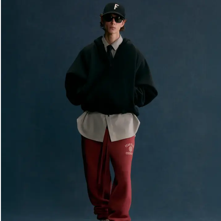 ESSENTIALS FEAR OF GOD 2024 Holiday磨毛连帽飞行夹克