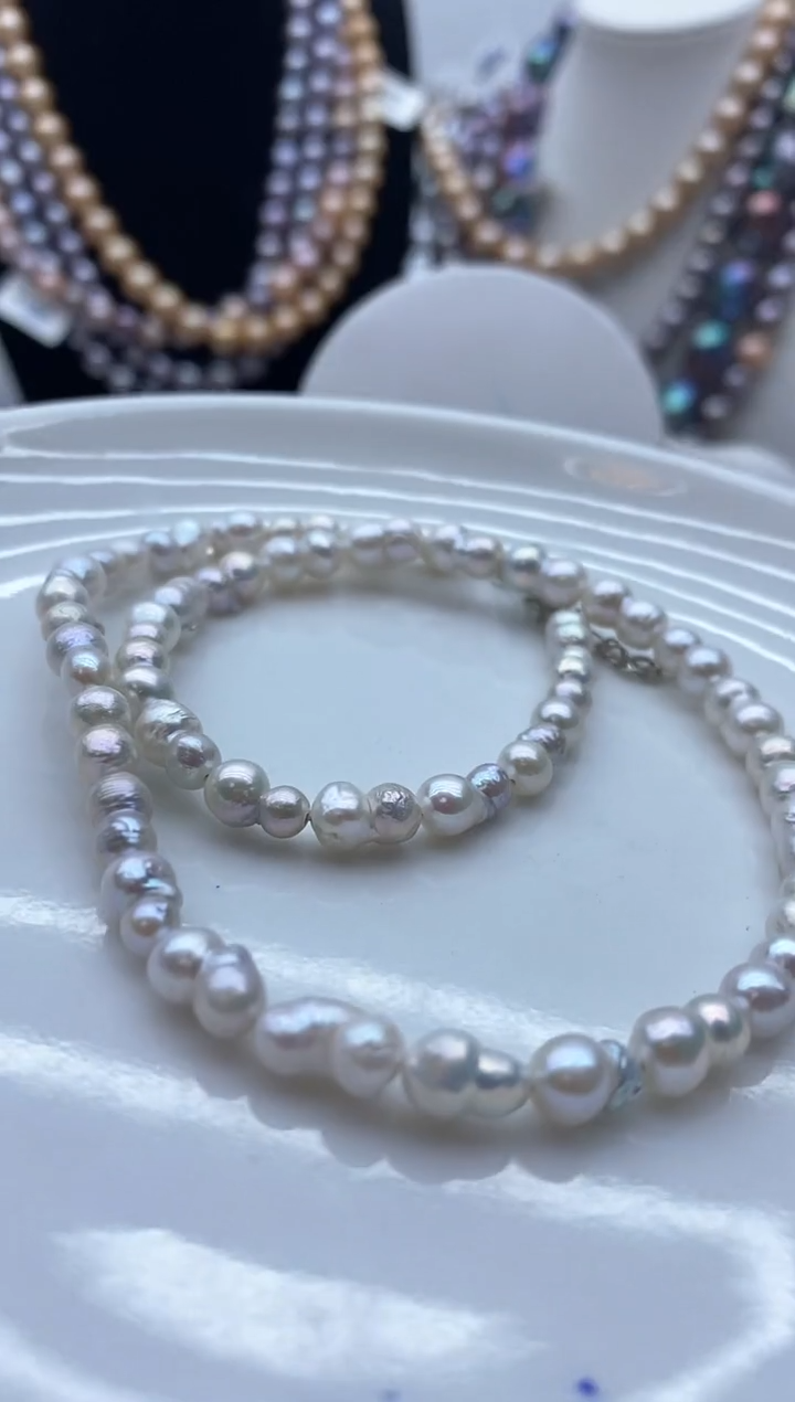 【闪购商品】淡水珍珠颈饰钛钢174