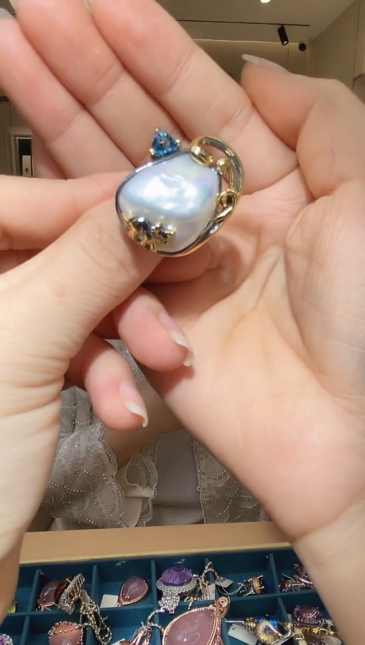 【闪购商品】淡水珍珠戒指银S925镶嵌063