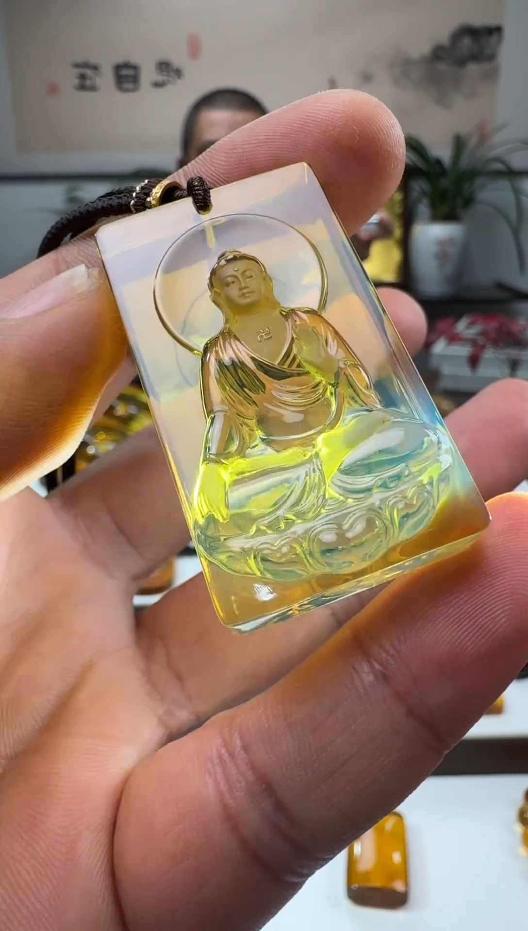 【闪购商品】琥珀颈饰未镶嵌缅甸琥珀大日方牌吊坠羊和猴