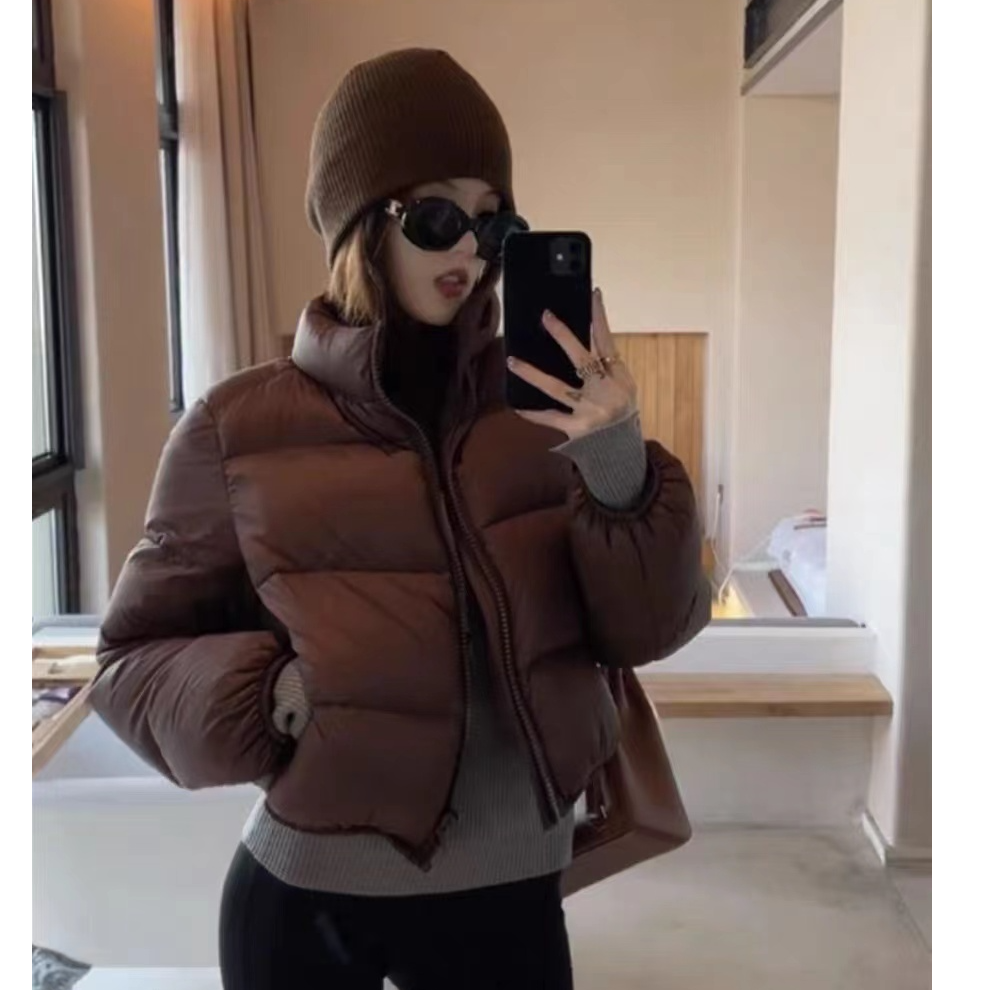 2024肯豆冬季新款时尚高腰立领短款羽绒服女装外套55009