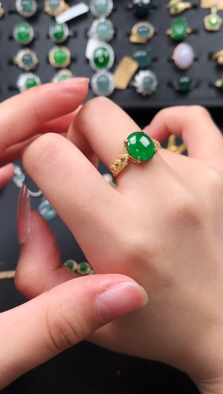 【闪购商品】翡翠戒指银S925镶嵌51241