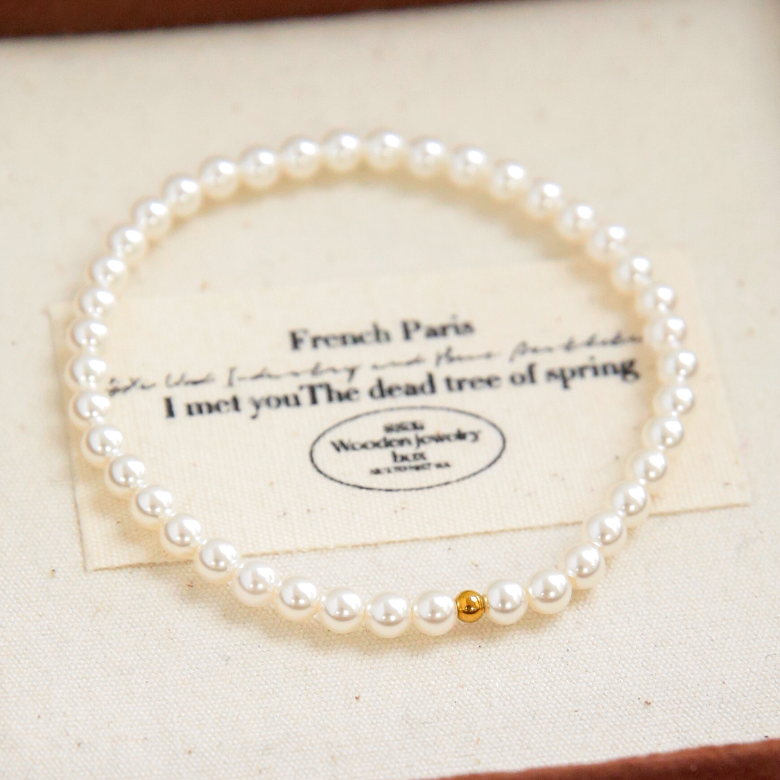 钛钢仿珍珠手链 高级感小众设计施家珍珠手链手串气质首饰女款