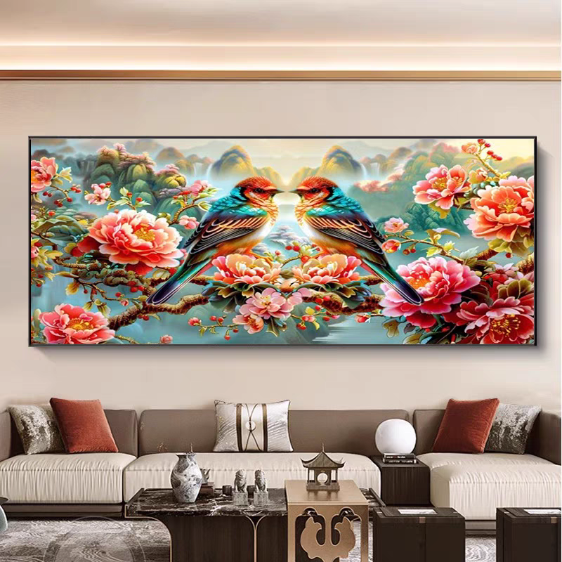 喜鹊登枝2024新款十字绣大格39色手工绣180*90cm(送彩虹针一包)