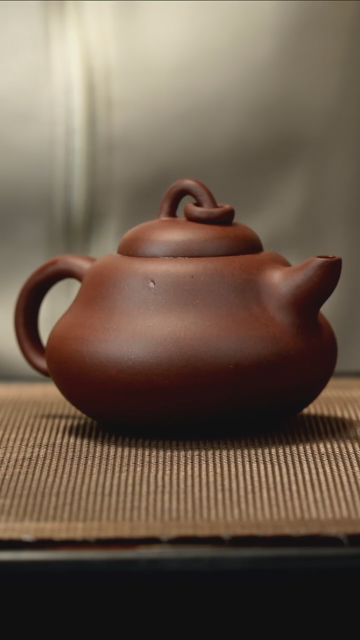 紫砂茶盏紫泥葫芦封釉