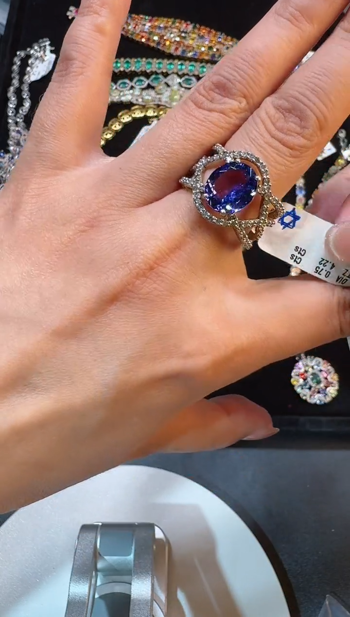 【闪购商品】定制坦桑石戒指未镶嵌戒指