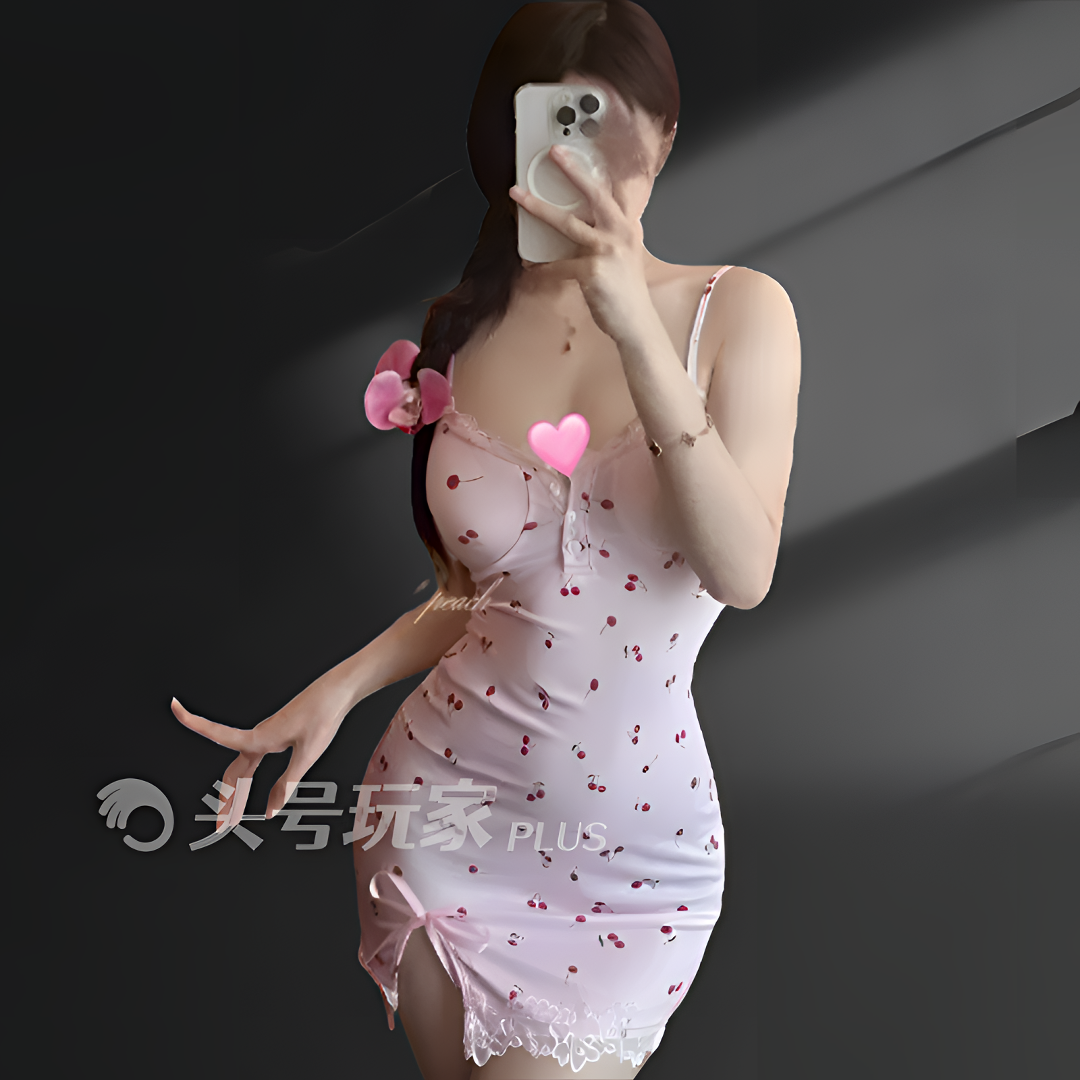 小动do.【恋樱少女】胸垫可拆卸樱桃纯欲风性感吊带睡裙蕾丝吊带