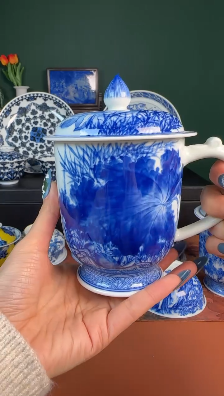 【闪购商品】杯景雨工坊 荷蟹。办公杯 