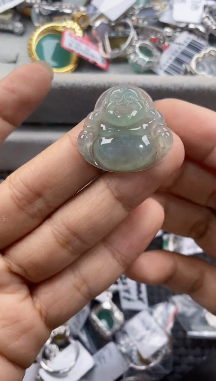 银S925镶嵌戒指翡翠444---8
