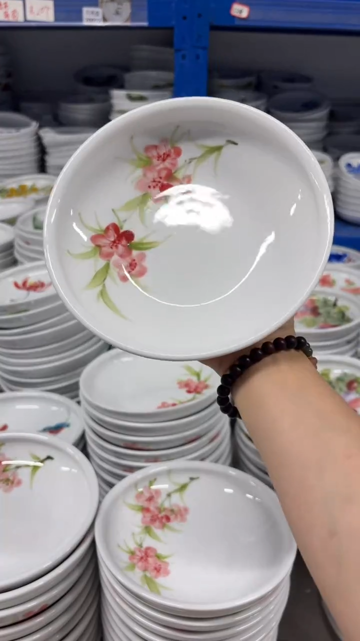 瓷片小*又景德镇陶瓷食品级手绘釉中彩-小月亮盘