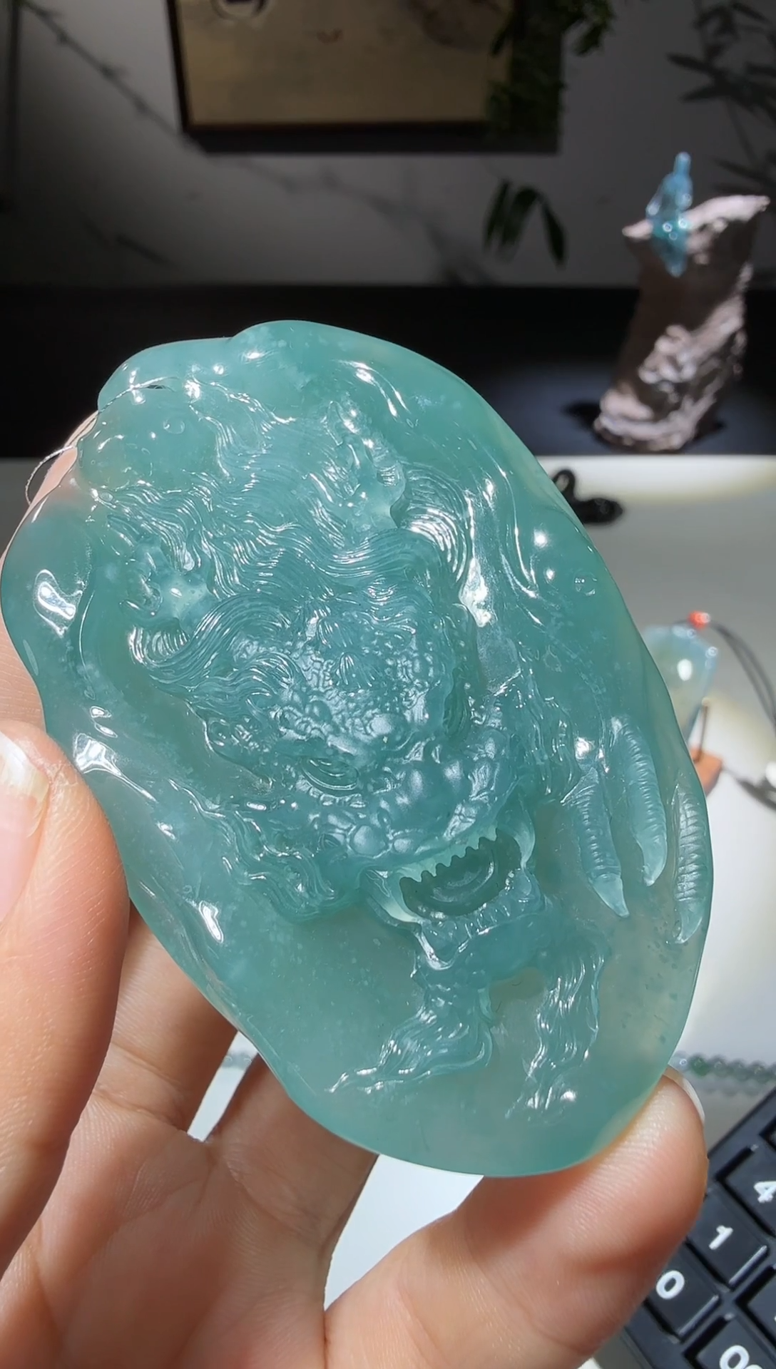 吊坠(不含链)未镶嵌翡翠龙牌