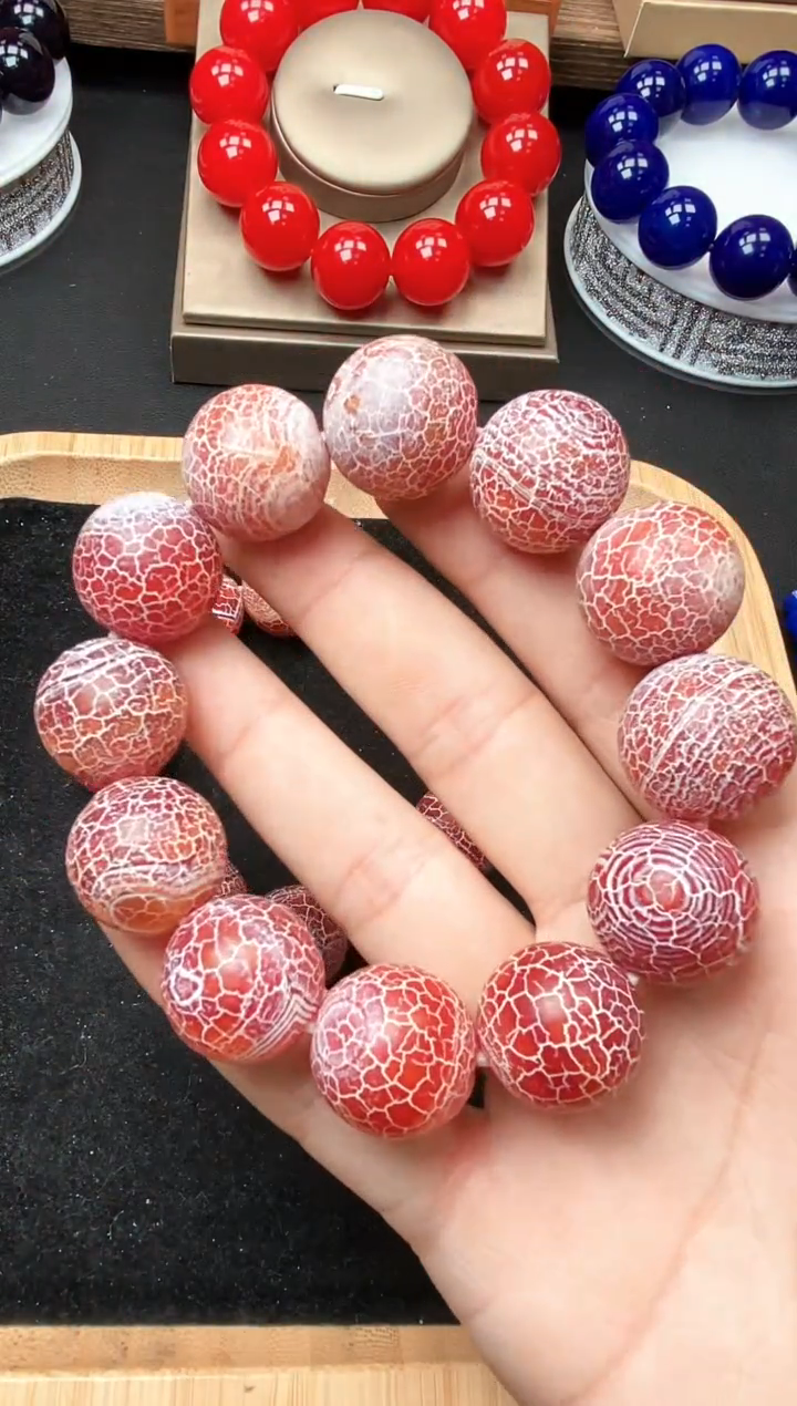 【闪购商品】玛瑙/玉髓手链未镶嵌血胆金莲圆珠卡20