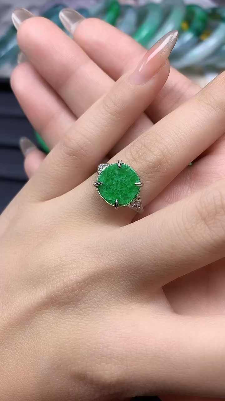 【闪购商品】翡翠戒指银S925镶嵌戒指