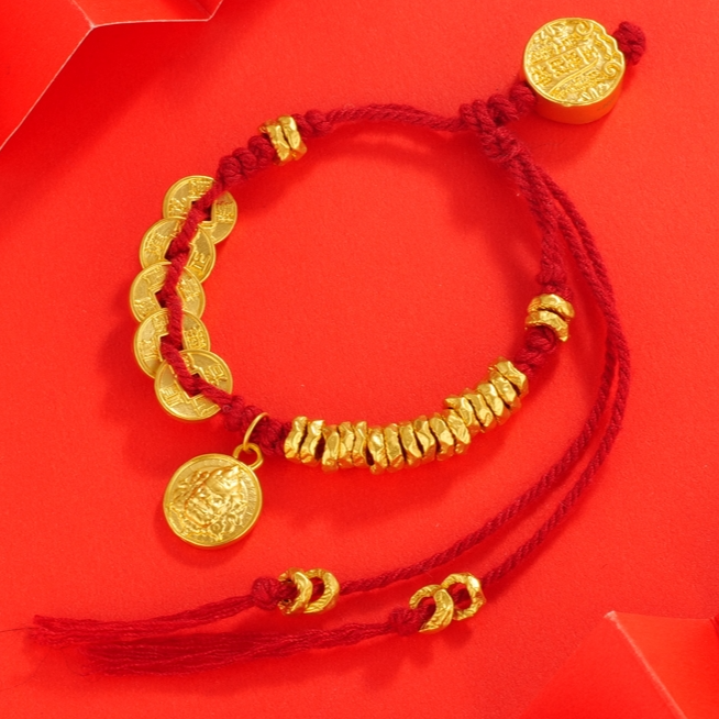 【夏夏专享】足金999饰品 黄财神五帝币盘缠配件 5191 5192 5193 BP