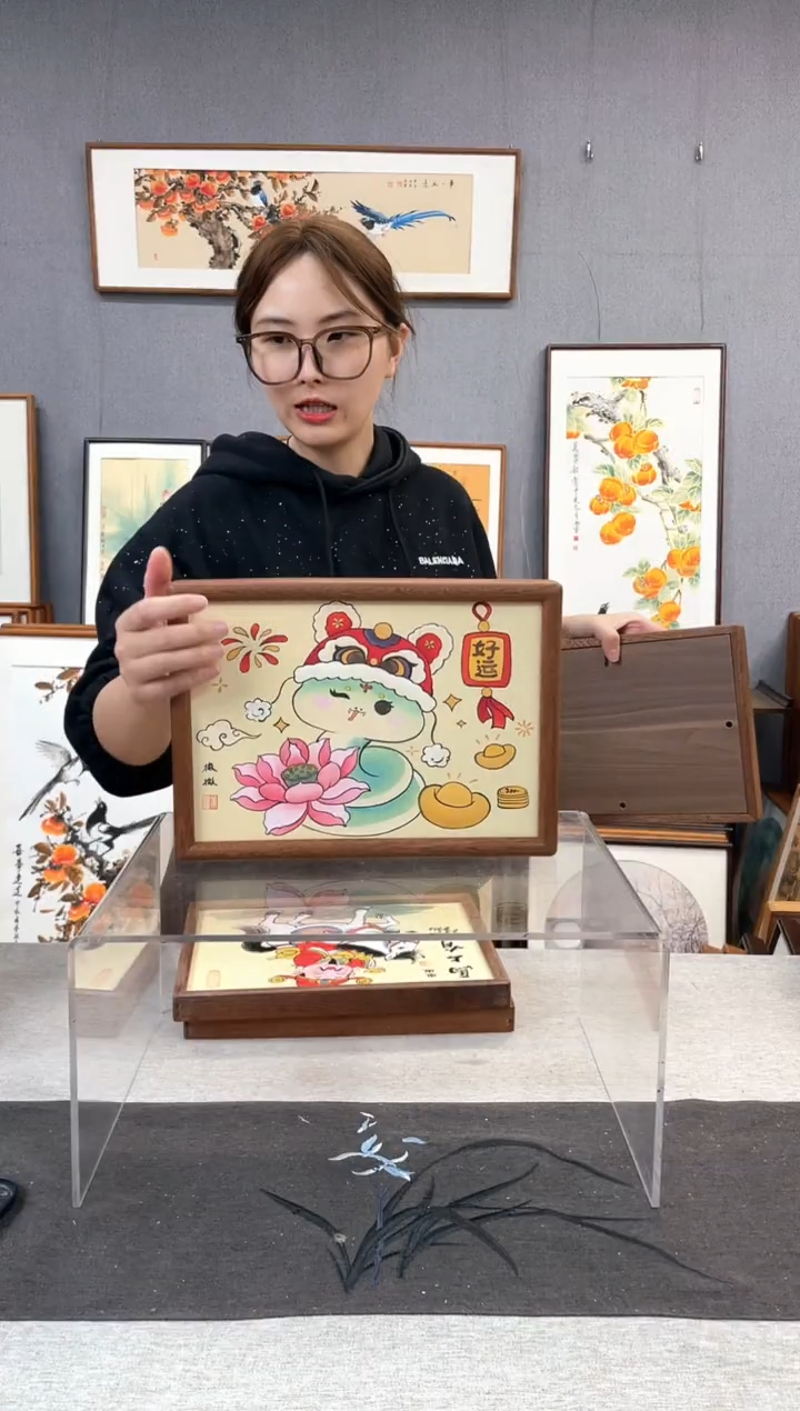 【闪购商品】国画A4-23*32摆台手绘作品-