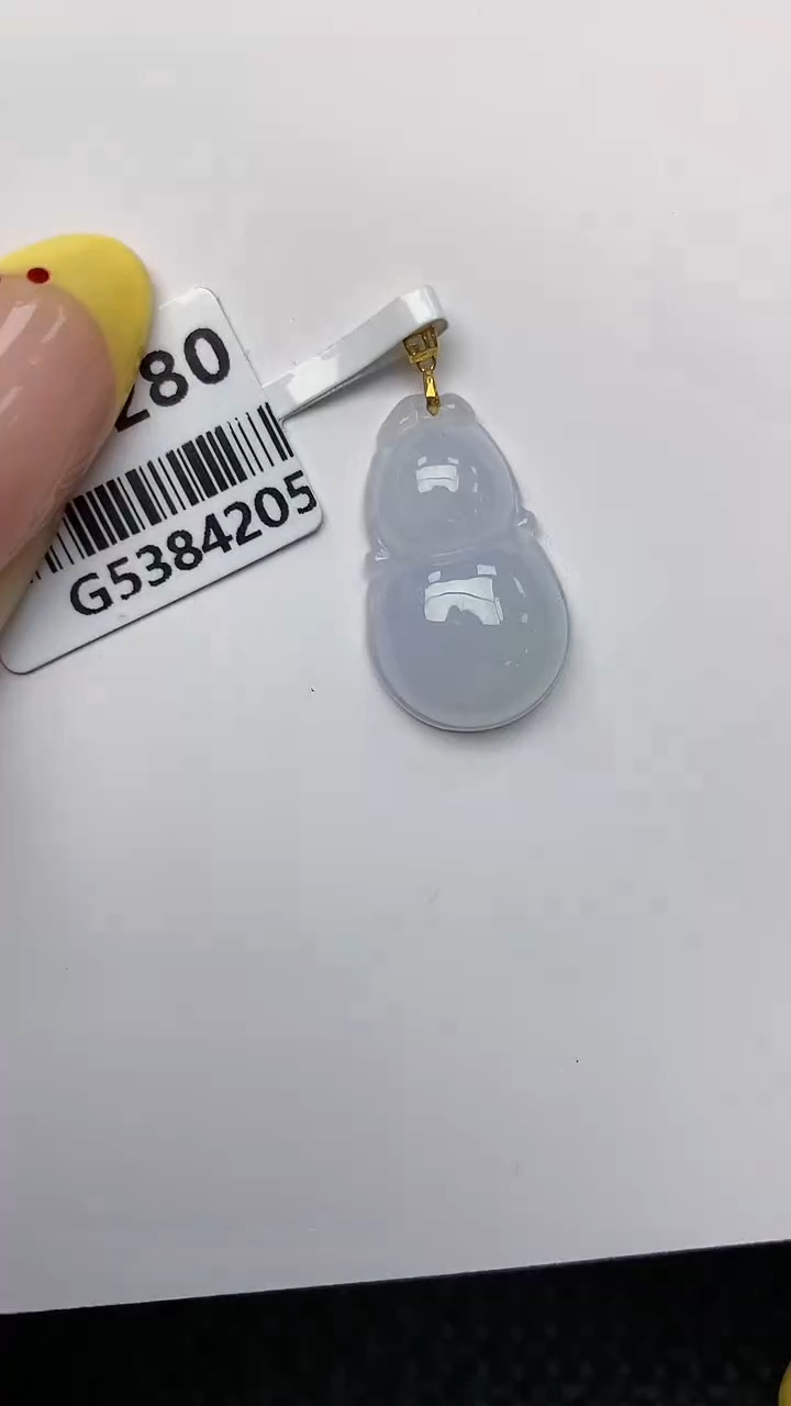 翡翠18K金镶嵌项链天然翡翠A货