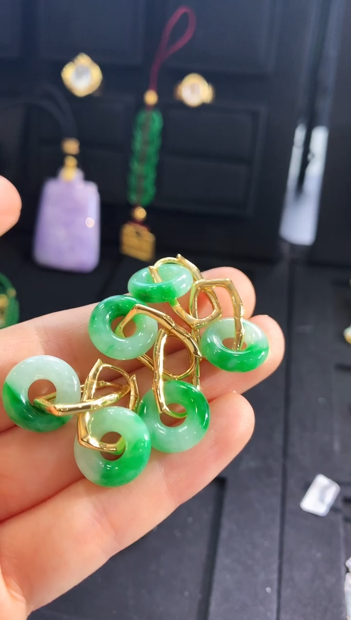 【闪购商品】翡翠耳饰银S925镶嵌耳饰（多样性发货发一对）