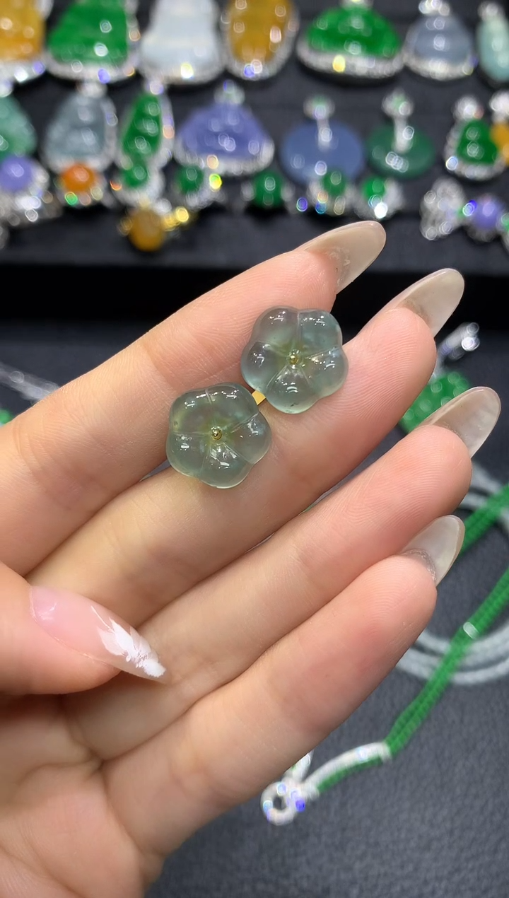 翡翠未镶嵌耳饰1不含链随机发货1件