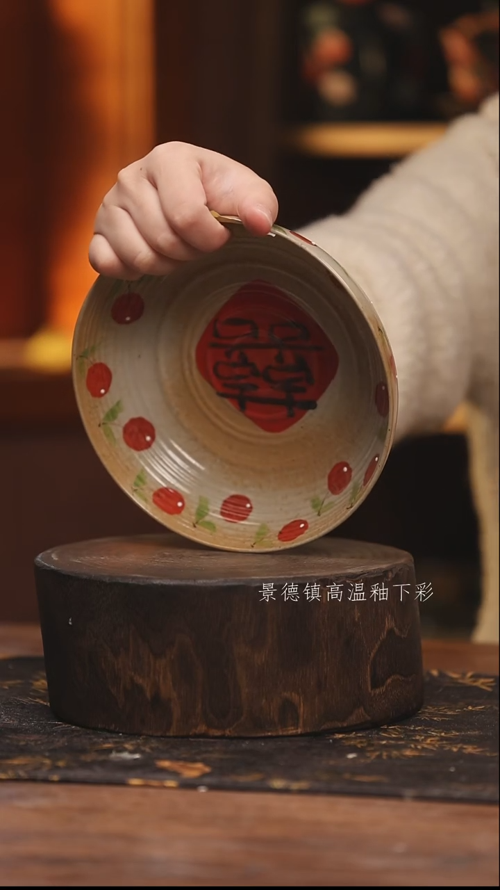 陶瓷景德镇高温釉下手绘陶瓷@L278@