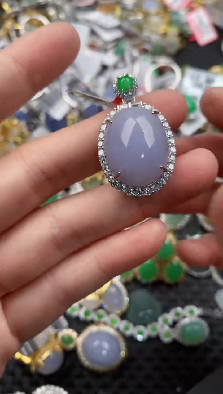 银S925镶嵌戒指翡翠444               8