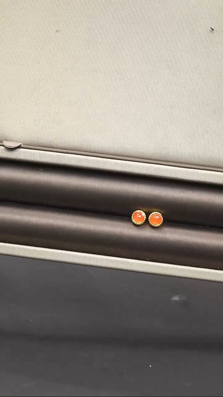 【闪购商品】南红玛瑙耳钉银S925镶嵌耳钉