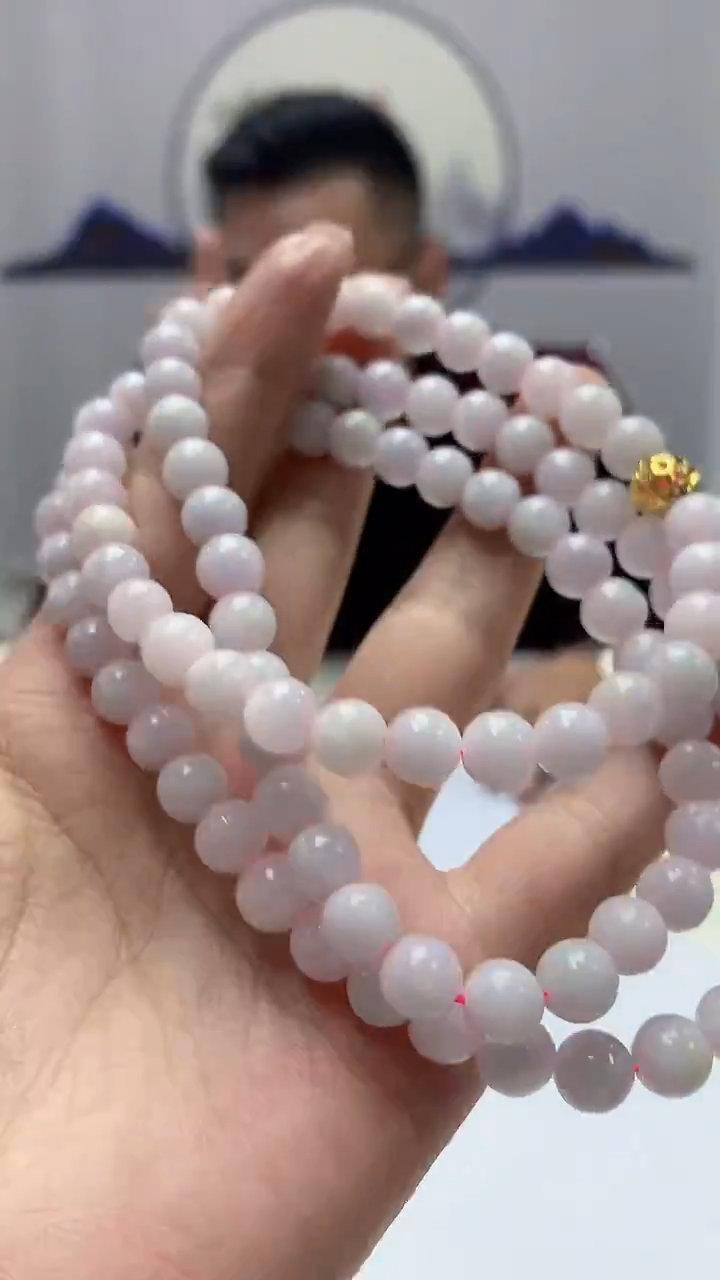 【闪购商品】定制翡翠未镶嵌5152ms-毛货103珠链