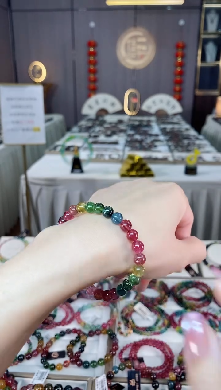 未镶嵌老矿碧玺单圈手串6mm+碧玺hon多样性发货一条