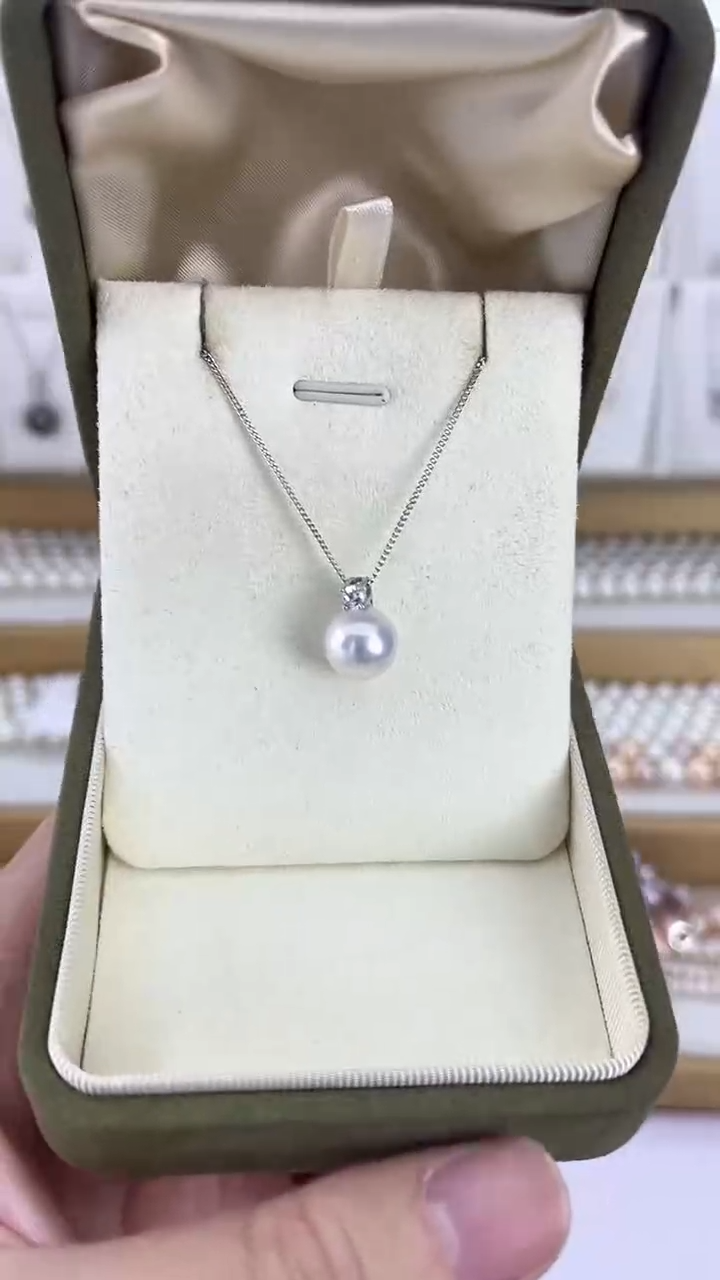 【闪购商品】淡水珍珠颈饰未镶嵌12天然极光珍珠奥白光戴妃吊坠