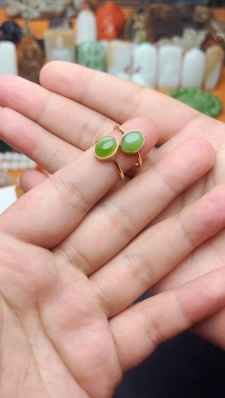 【闪购商品】和田玉戒指银S925镶嵌戒指01