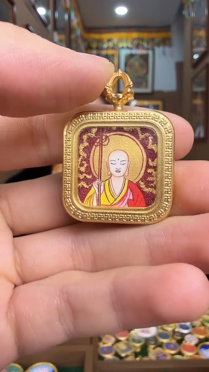 吊坠地藏王菩萨-纯手绘唐卡