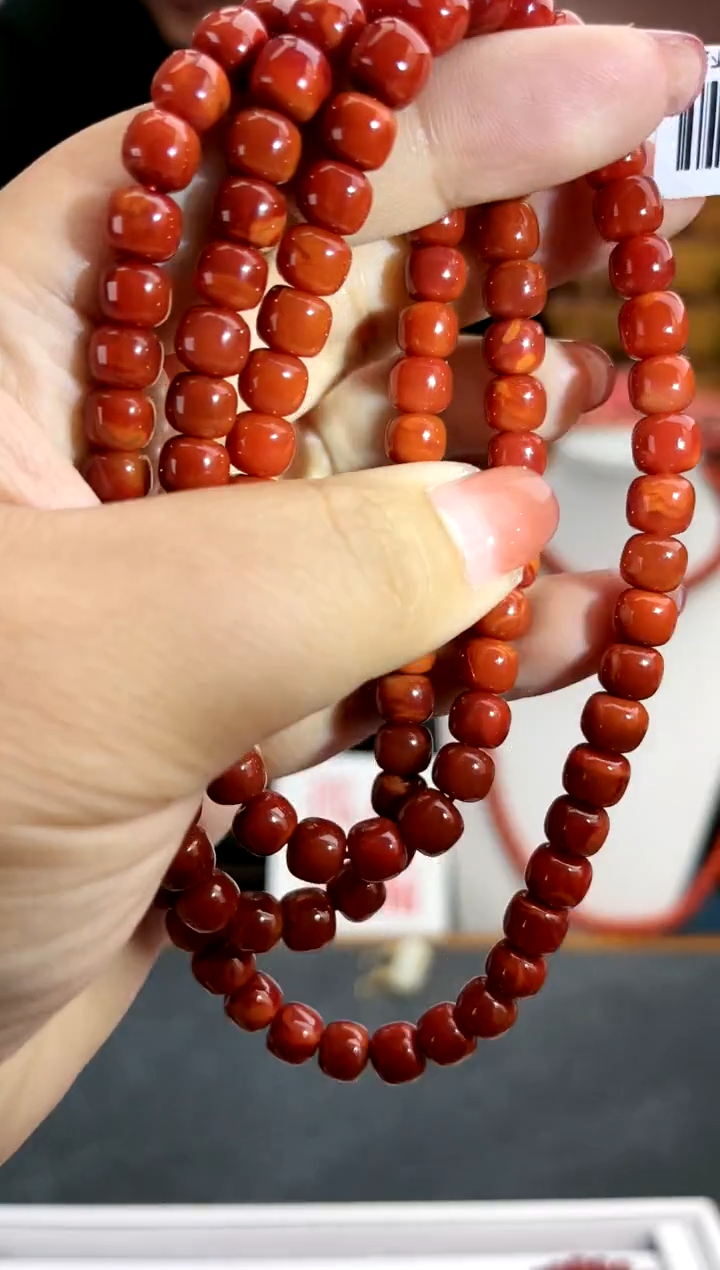 南红玛瑙卡7牛血老型长链-多样性发一件未镶嵌一件6
