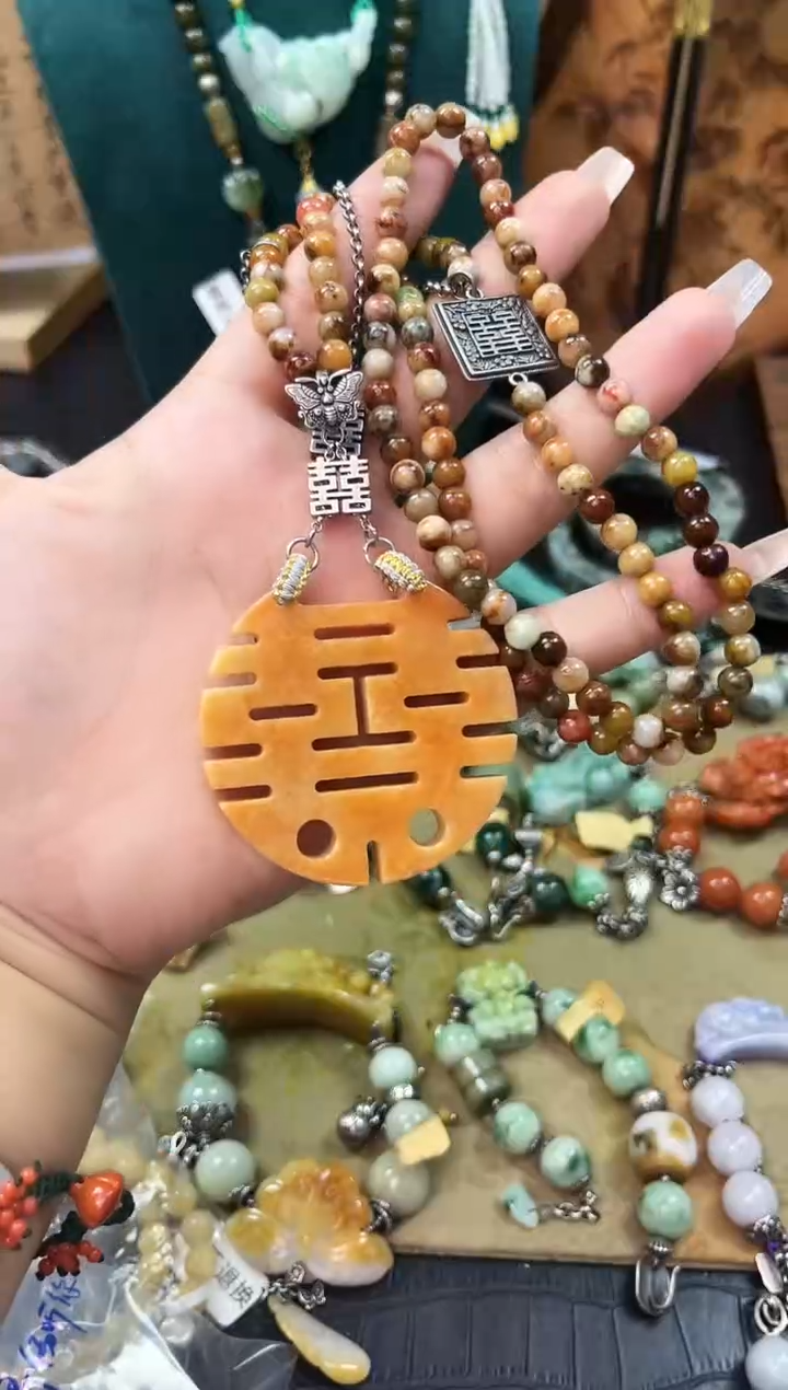 翡翠未镶嵌项链项链