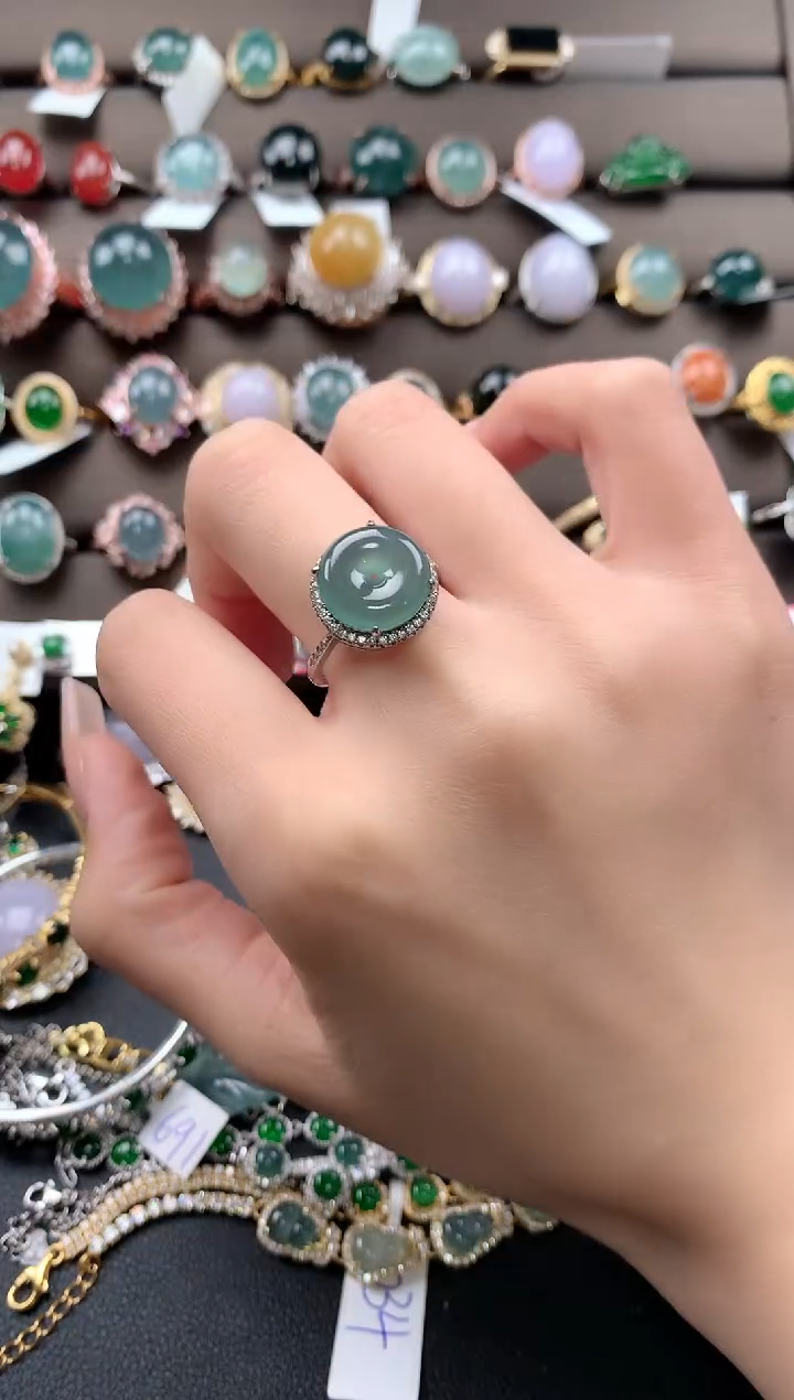 【闪购商品】翡翠戒指银S925镶嵌32432432