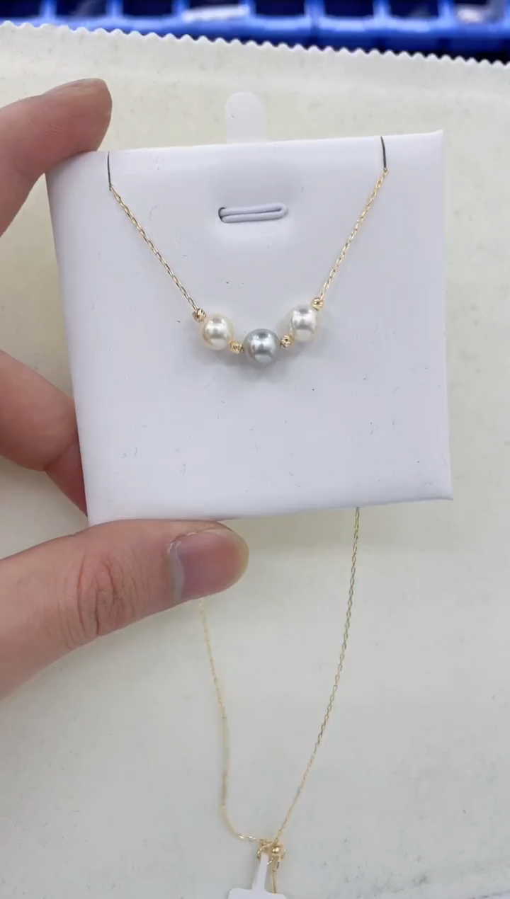 颈饰银S925镶嵌海水珍珠   