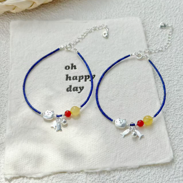 【胡萝卜的罗】（喵鱼蓝梦）可爱卡通小鱼串珠手串女生礼物情人节