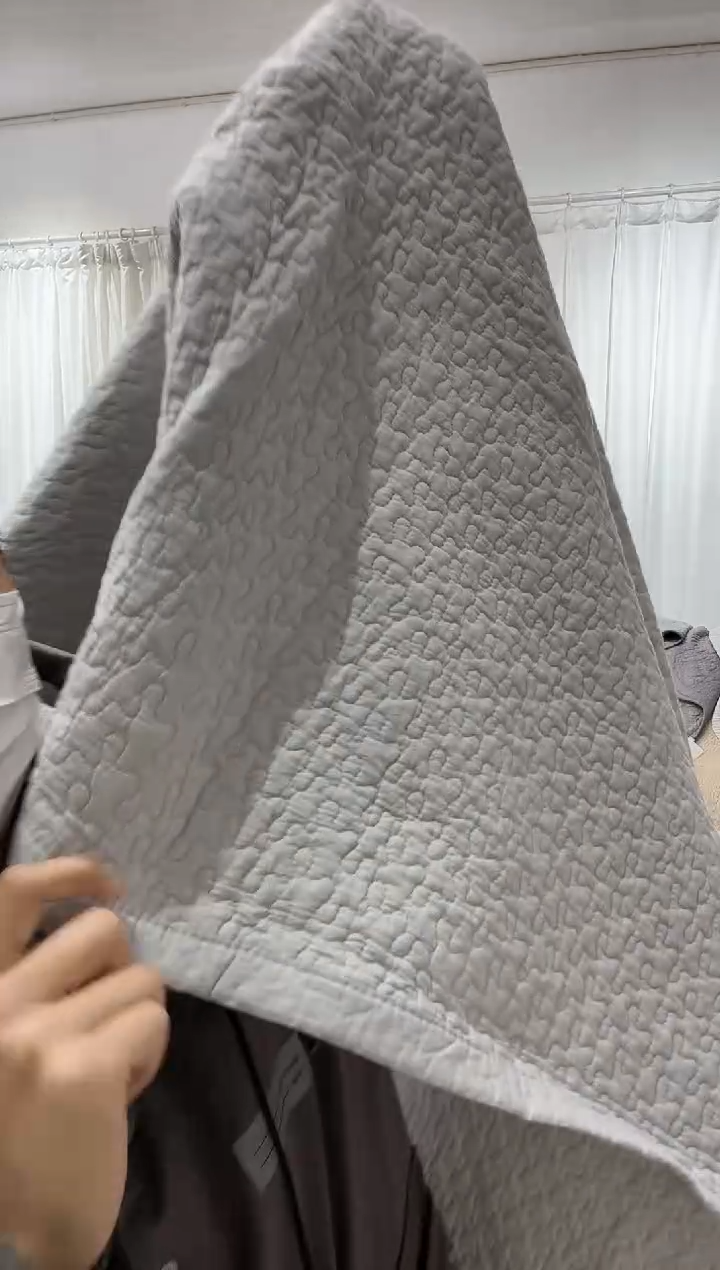 棉140*200纯棉床盖72号折印瑕疵灰色