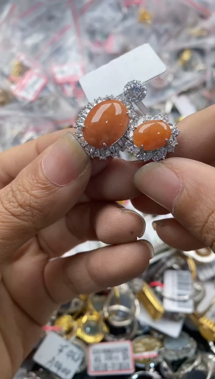 银S925镶嵌戒指翡翠666                 6