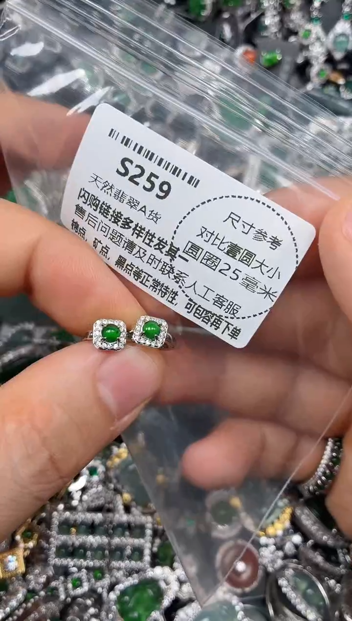 颈饰未镶嵌翡翠S259耳扣